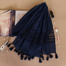 Load image into Gallery viewer, Cotton Lace Hijabs with Tassels